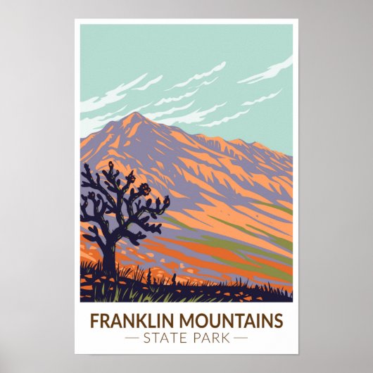 Franklin Mountains State Park Texas Vintage Poster (Voorkant)