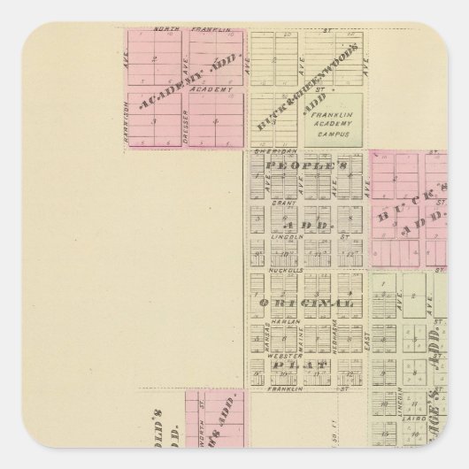 Franklin, Nebraska Vierkante Sticker (Voorkant)