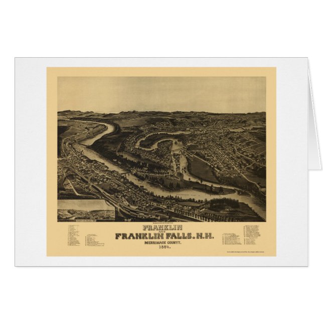 Franklin, NH Panoramic Map - 1884 (Voorkant Horizontaal)