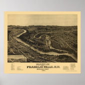 Franklin, NH Panoramic Map - 1884 Poster (Voorkant)