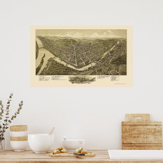 Franklin, PA Panoramic Map - 1901 Poster (Keuken)
