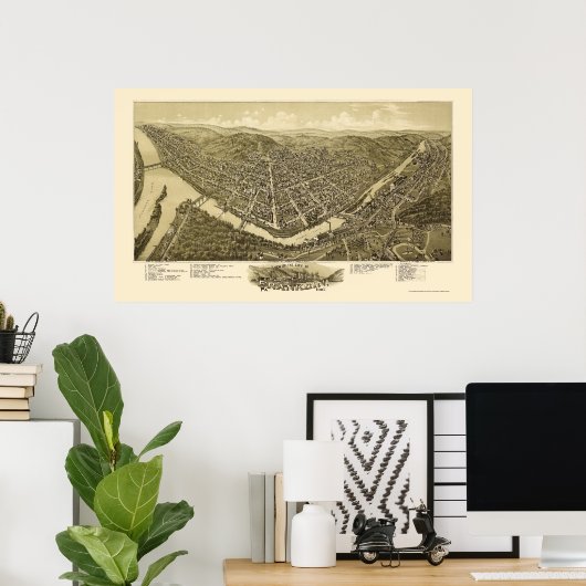 Franklin, PA Panoramic Map - 1901 Poster (Thuiskantoor)