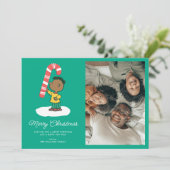 Franklin Peppermint Snoep Feestdagenkaart (Staand voorkant)