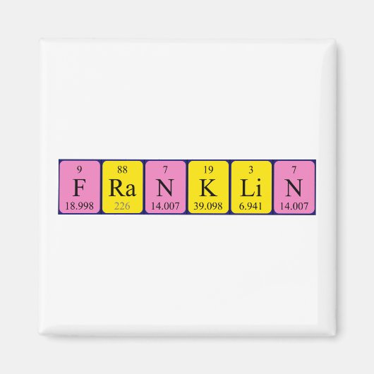 Franklin periodiek table name magnet (Voorkant)