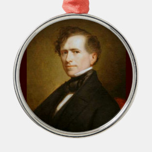 Franklin Pierce 14e President Metalen Ornament