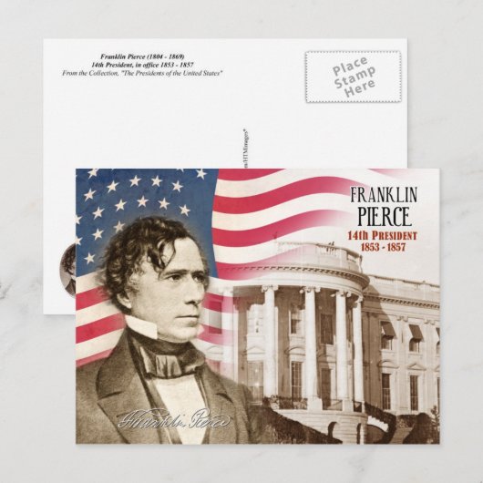 Franklin Pierce - 14e President van de Verenigde S Briefkaart (Voorkant / Achterkant)