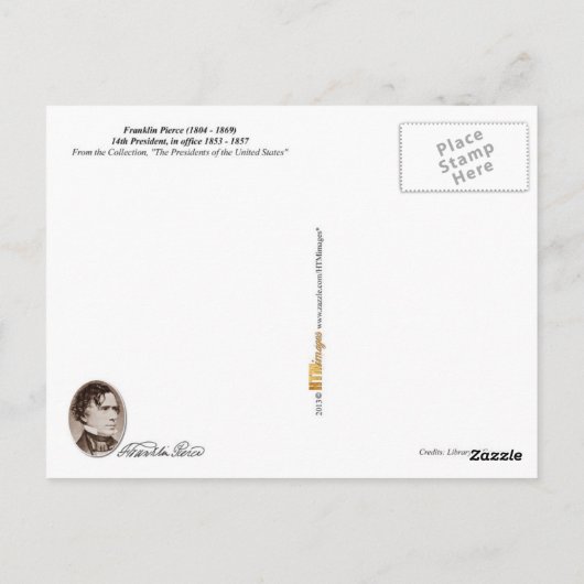 Franklin Pierce - 14e President van de Verenigde S Briefkaart (Achterkant)