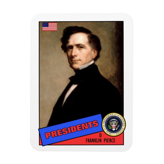 Franklin Pierce Baseball Card Magneet (Verticaal)