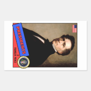 Franklin Pierce Baseball Card Rechthoekige Sticker