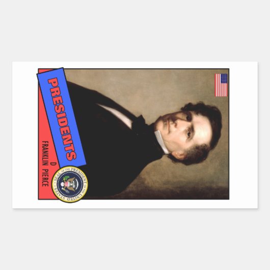Franklin Pierce Baseball Card Rechthoekige Sticker (Voorkant)