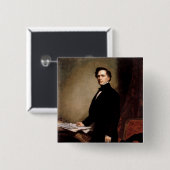 Franklin Pierce Vierkante Button 5,1 Cm (Voorkant /achterkant)