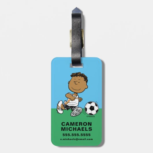 Franklin Plays Soccer Bagagelabel (Achterkant verticaal)