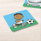 Franklin Plays Soccer Kartonnen Onderzetters (Schuin)
