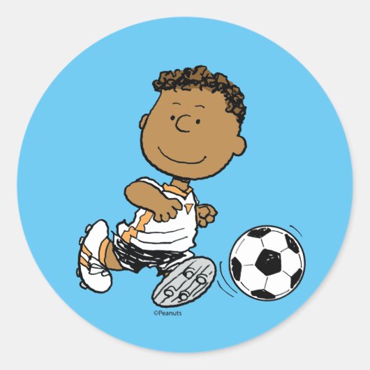 Franklin Plays Soccer Ronde Sticker (Voorkant)