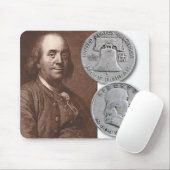 Franklin Portret met halve dollars Muismat (Met muis)