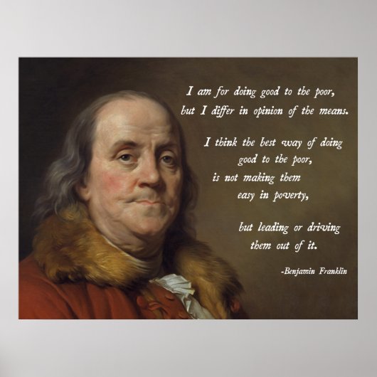 Franklin Poverty Quote Poster (Voorkant)