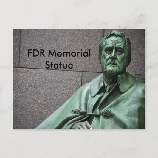 Franklin Roosevelt-standbeeld bij het FDR-monument Briefkaart (Voorkant)