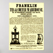 " Franklin Tea & Coffee Broadside 1853" Poster (Voorkant)