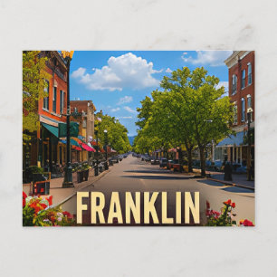 Franklin Tennessee Charmant Stadssilhouet Briefkaart