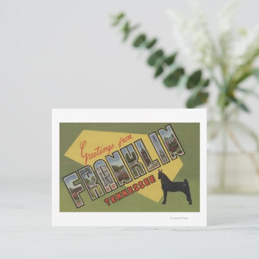 Franklin, Tennessee - Grote lettertjes Briefkaart (Staand voorkant)