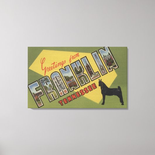 Franklin, Tennessee - Grote lettertjes Canvas Afdruk (Voorkant)