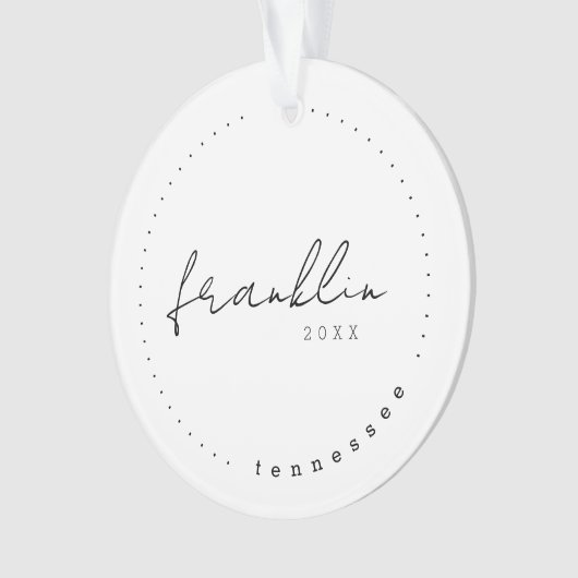 Franklin, Tennessee Travel United States Simple Ornament (voorkant)