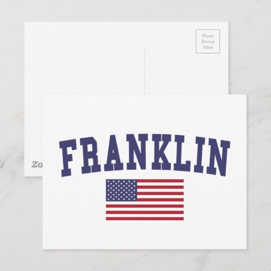 Franklin TN US Flag Briefkaart (Voorkant / Achterkant)