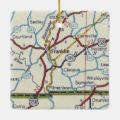 Franklin VA  kaart Keramisch Ornament (Achterkant)