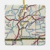 Franklin VA  kaart Keramisch Ornament (Voorkant)