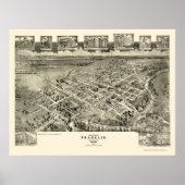 Franklin, VA Panoramic Map - 1907 Poster (Voorkant)