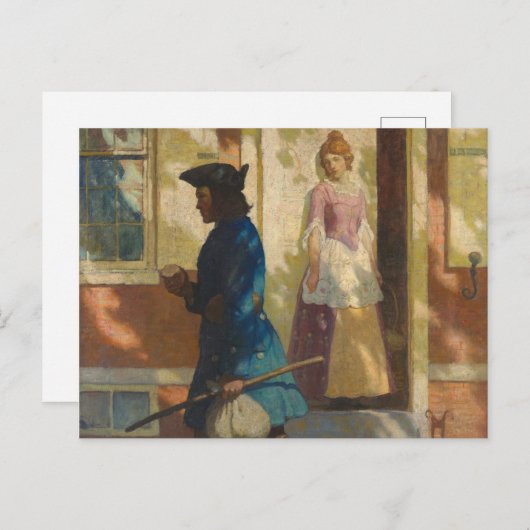 Franklin's aankomst in Philadelphia door N.C. Wyet Briefkaart (Voorkant / Achterkant)