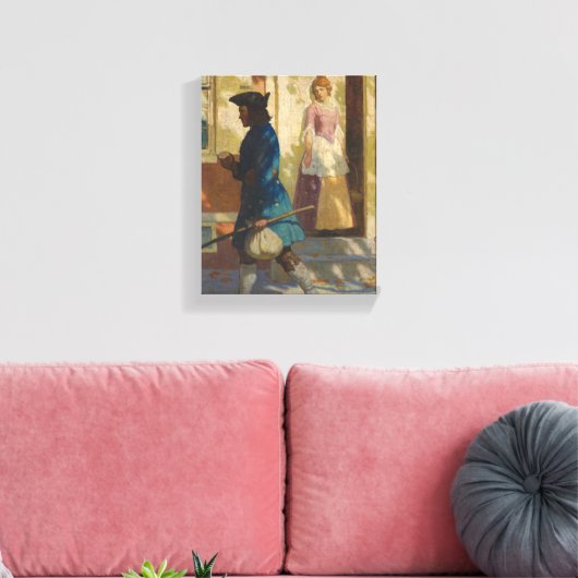 Franklin's aankomst in Philadelphia door N.C. Wyet Canvas Afdruk (Insitu (Woonkamer))