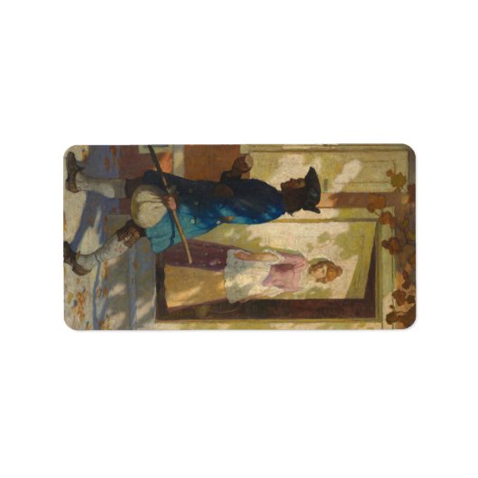 Franklin's aankomst in Philadelphia door N.C. Wyet Etiket (Voorkant)