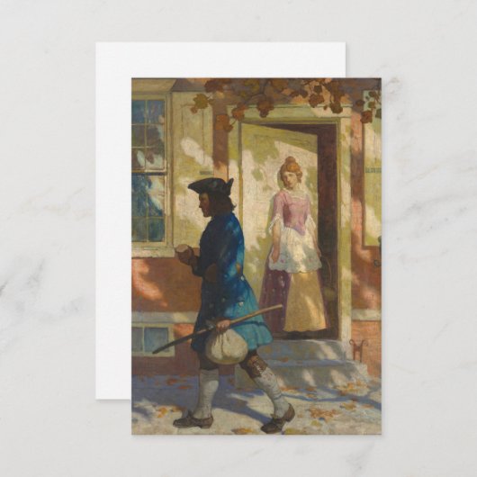 Franklin's aankomst in Philadelphia door N.C. Wyet Informatiekaartje (Voorkant / Achterkant)