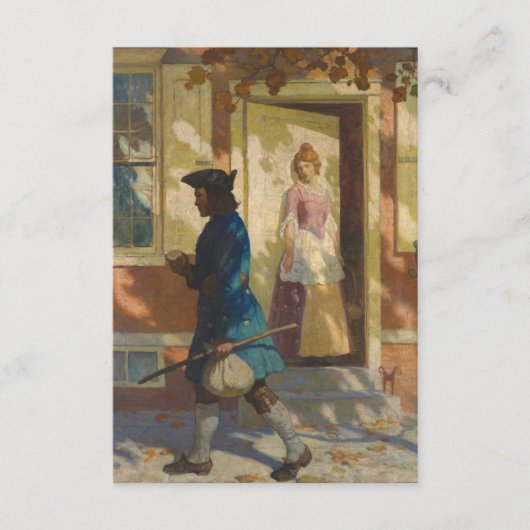 Franklin's aankomst in Philadelphia door N.C. Wyet Informatiekaartje (Voorkant)