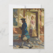 Franklin's aankomst in Philadelphia door N.C. Wyet Notitiekaartje (Voorkant)