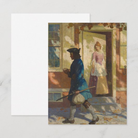 Franklin's aankomst in Philadelphia door N.C. Wyet Notitiekaartje (Voorkant / Achterkant)