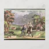 Franklin's experiment in elektriciteit briefkaart (Voorkant)