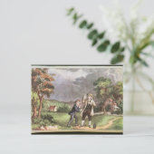 Franklin's experiment in elektriciteit briefkaart (Staand voorkant)