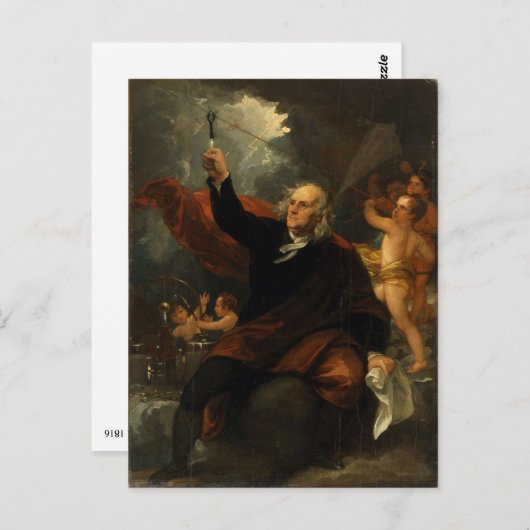 Franklin's Kite Experiment van Benjamin West Briefkaart (Voorkant / Achterkant)