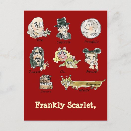 Frankly Scarlet Cartoon Funny Briefkaarten (Voorkant)