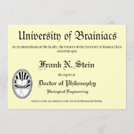 Franknstein diploma afstuderen-uitnodiging kaart