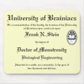 Franknstein diploma mousepad muismat (Voorkant)