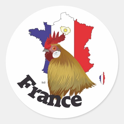 Frankreich France Francia Aufkleber Ronde Sticker (Voorkant)