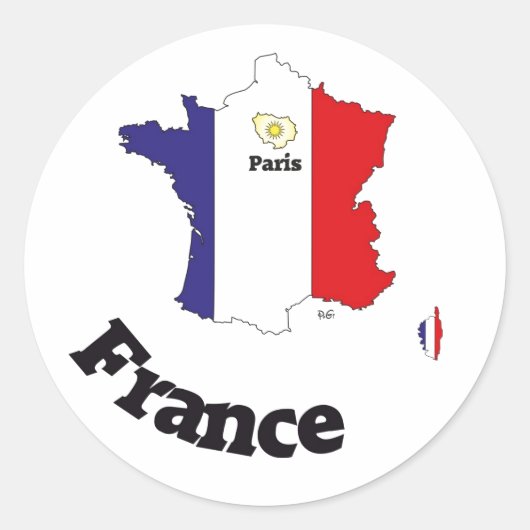 Frankreich France Francia Aufkleber Ronde Sticker (Voorkant)