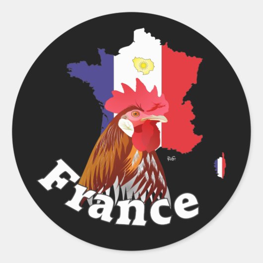 Frankreich France Francia Aufkleber Ronde Sticker (Voorkant)