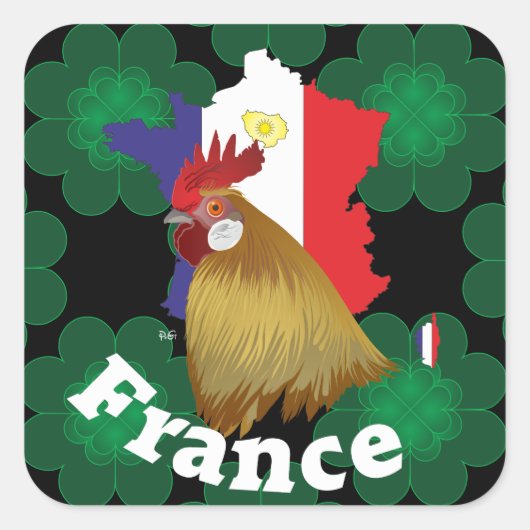 Frankreich France Francia Aufkleber Vierkante Sticker (Voorkant)