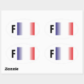 Frankreich - France Kleber Ovale Sticker (Vel)