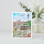 Frankreich France Travel Place Waterverf Briefkaart (Staand voorkant)
