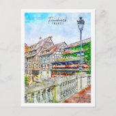 Frankreich France Travel Place Waterverf Briefkaart (Voorkant)
